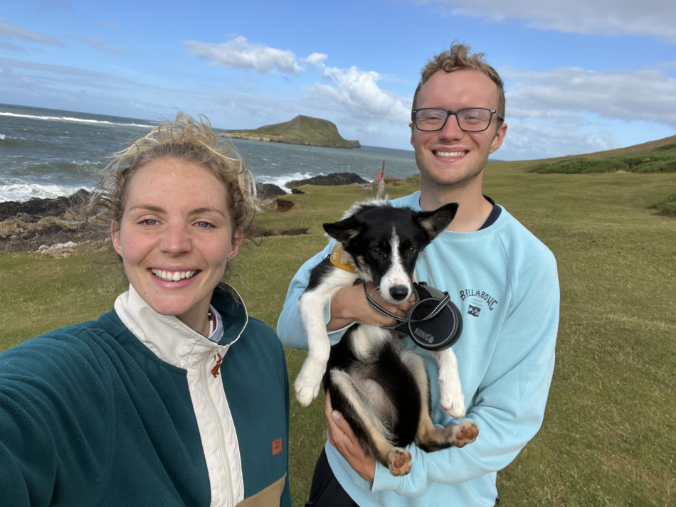 Hope with her dog and partner.