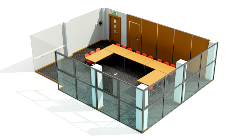 Sophia 1 set up in a U-shape style.