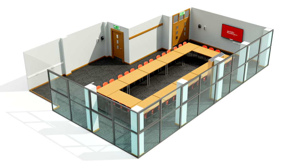 Sophia suite set up in a boardroom style.