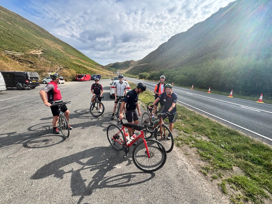 Cyclists on the road.